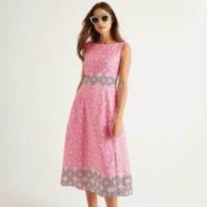 NWT BODEN Deborah Renaissance PINK Dress Sun Tile Pattern Size 10R